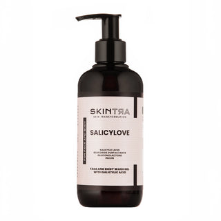 SkinTra – Salicylove gel za umivanje obraza in telesa s kislinami in prebiotiki 250 ml