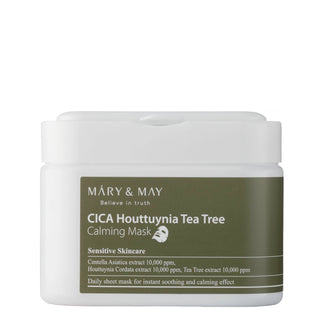 Mary&May - Cica Houttuynia Tea Tree pomirjujoča maska v obliki tkanine, 30 kosov