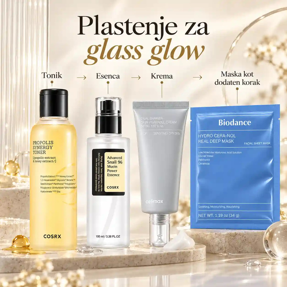 Glass Skin Glow – večerna rutina za gladko in sijočo kožo
