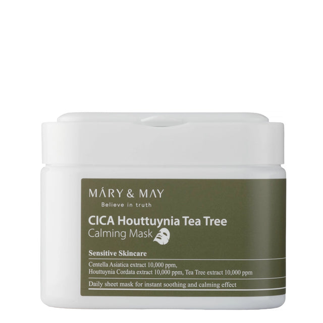 Mary&May - Cica Houttuynia Tea Tree pomirjujoča maska v obliki tkanine, 30 kosov